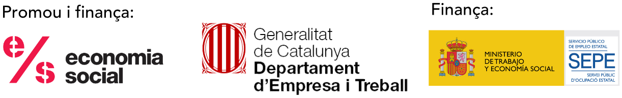 Promou i finaça: Economia social, Generalitat de Catalunya Departament d'Empresa i Treball. Finaça: Ministerio de trabajo